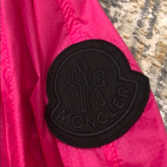 Moncler hot pink Groseille light weight jacket spring zip hooded sz 2 Medium M - Picture 6 of 11